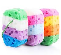 Esponja de ducha para mujeres/hombres, esponja exfoliante TIZYFF 4 colores para baño y spa, reutilizable.