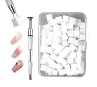 Esponja de esmalte de uñas | Esponjas para uñas con bolígrafo para agarrar | 100 piezas y fácil de usar DDE Transferencia de laca | Accesorio de manicura ideal para arte de uñas deteriorado