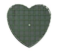 Esponja de espuma en forma de corazón, color verde floral, bloques portátiles, ventosas, colocación ligera y segura, base de manualidades perfecta de larga duración para diseño floral, estructura de
