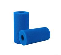 Esponja de filtro de piscina de 20 x 10 cm, cartucho de espuma reutilizable azul para filtros tipo A I, lavable, spa, limpieza pura de spas (2)