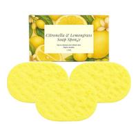 Esponja de jabón de citronela y hierba de limón, esponjas de baño exfoliantes para adultos, esponjas de lavado corporal, esponja exfoliante para el cuerpo, esponja natural del mar para todo tipo de