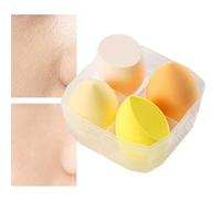 Esponja de licuadora, 4 X esponjas de belleza multicolor sin látex para maquillaje, huevo de belleza cortado diagonalmente, aplicación perfecta de líquido, crema y cosméticos en polvo