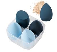 Esponja de licuadora, 4 X esponjas de belleza multicolor sin látex para maquillaje, huevo de belleza cortado diagonalmente, aplicación perfecta de líquido, crema y cosméticos en polvo