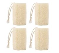 esponja de loofá esponja de mugo de muesca orgánica, 4 piezas de bizcóbra de muesca natural, exfoliante de loofá natural, depurador corporal para bañarse, orgánica para la limpieza d