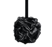 Esponja de lufa de bambú suave de color negro para ducha, exfoliante corporal con cuerda para colgar