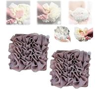 Esponja de lufa de baño 2 en 1: esponja de lufa suave y paño con cordón, capaz de envolver la bola de baño de esponja de esponja de jabón, esponja exfoliante de malla exfoliante para lavado corporal