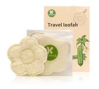 Esponja de lufa de viaje hecha de esponja de lufa egipcia real exfoliante, de secado rápido, ligera y rica esponja de baño para mujeres y hombres (paquete de 2)