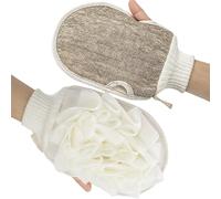 Esponja de lufa, guante exfoliante de ducha, guante exfoliante de doble cara para hombres y mujeres, esponja exfoliante corporal para piel suave, esponjas de baño exfoliantes para ducha