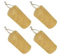 Esponja de lufa natural pequeña (4 paquetes), esponja exfoliante corporal natural de 6 pulgadas, lufa egipcia, ecológica, 100% natural, limpieza de luffa marrón