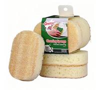 Esponja de lufa orgánica de alta espuma para lavavajillas con pulpa de lufa vieja, perfecta para fregar la ducha y limpiar la cocina. Paquete de 3 (12 x 8 x 3 cm).