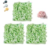 Esponja de lufa para mujer Body Scrubber Jabón en barra lavable esponja de lufa toallitas 2 en 1 Exfoliación Malla Ducha baño esponja suave Washcloth (3 pcs,green)
