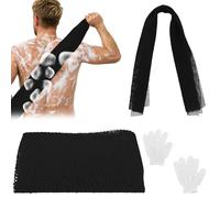 Esponja de malla africana con guantes de baño,Toalla de baño exfoliante,posesión negra,esponja larga,exfoliante corporal,accesorios de ducha,exfoliante del cuero cabelludo del retropié,muerto
