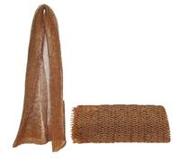 Esponja de malla exfoliante ética hecha de Nigeria de malla larga para el baño, ducha, exfoliante corporal, alisado de la piel, 114,3 cm, ducha de masaje (café A)