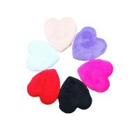 Esponja de maquillaje reutilizable con forma de corazón de terciopelo, esponja de maquillaje for rostro, cosméticos, esponja lavable for cara de algodón suave, 6 uds. (Color : Set of four.)