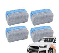 Esponja de microfibra para coche, herramientas de limpieza automotrices sin arañazos, almohadillas de pulido para coche, para aplicación de sellador y acondicionador, limpieza interior brillante de