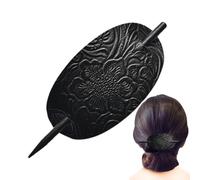 Esponja de pelo retro con pinza de pelo de cuero de la parte en estilo vintage para mujeres y niñas | Esponja de pelo de cuero de arte, pinza de pelo estable para cabello largo, horquilla