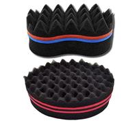 Esponja de peluquería, esponja mágica, cepillo de doble cara, esponja de doble cara, esponja mágica de doble cara para rizos afro trenzados (2 unidades)