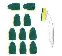 Esponja de Plato con Mango y Cepillo reemplazable, 12 Piezas de Limpieza de Matorrales de Servicio Pesado para Fregadero de Cocina y baño