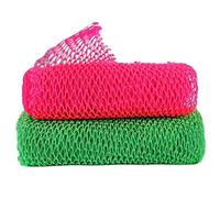 Esponja de red africana auténtica, 2 piezas de 12 x 30 tela de red africana larga y ancha que ahorra mano de obra, paño exfoliante plegable de malla portátil para hombres y mujeres