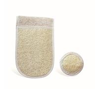 Esponja exfoliante corporal de lufa, almohadilla exfoliante facial, guante Loufa, doble cara, luffa para mujeres y hombres, esponja de baño, guante de ducha, siente la naturalidad (paquete de 1)