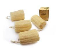 Esponja exfoliante corporal natural de lufa (4.7 pulgadas, económica, paquete de 4), esponja de luffa real para mujeres y hombres en la ducha