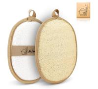 Esponja exfoliante corporal natural de lufa (paquete de 2 unidades, tamaño L), esponja de baño de lufa, luffa para mujeres y hombres, 100% biodegradable, compostable, sin tintes, cero residuos