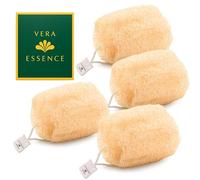 Esponja exfoliante corporal natural egipcia (paquete de 4) - Esponja de luffa de baño orgánica para un cuidado profundo de la piel - Esponja de ducha ecológica para mujeres y hombres - Exfoliante de