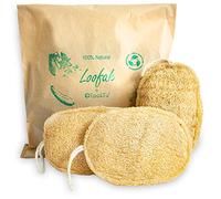 Esponja exfoliante de lufa 100 % natural, esponja de lufa corporal, esponja de lufa orgánica, esponja exfoliante corporal, esponja de lufa biodegradable, luffa de baño, esponja de ducha para hombres y