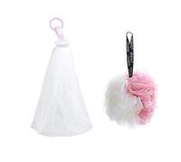 Esponja exfoliante para ducha, 2 unidades, malla de burbujas, puf, esponja de baño, cuerpo de lufah