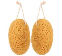Esponja Exfoliante para Ducha, Paquete 2 Piezas, Polímero Naranja | Doble Unidad, Secado Rápido, Espuma Abundante, Uso Delicado en Piel, para Baño y Cuidado Corporal