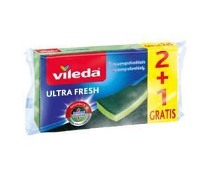 Esponja fregona Ultra Fresh con tratamiento antibacteriano - Vileda - Cantidad: 2 + 1 GRATIS