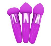Esponja Fundación - Licuadora de maquillaje de alta densidad de soplado de maquillaje de 3 UNIDS, aplicador cosmético con mango ergonómico, seco y uso | Travel Beauty Tool Foundation Concealer Blush