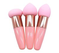 Esponja Fundación - Licuadora de maquillaje de alta densidad de soplado de maquillaje de 3 UNIDS, aplicador cosmético con mango ergonómico, seco y uso | Travel Beauty Tool Foundation Concealer Blush
