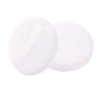 Esponja grande de polvo suelto, 4.13 pulgadas para polvo corporal, terciopelo ultra suave con cinta, 2 piezas, blanco, redondo