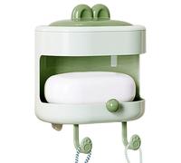 Esponja limpiadora de ducha corporal con soporte para jabón, cepillo de limpieza manual de doble cara, limpiador de baño para cuerpo, con soporte para jabón y gancho, lavado para el cuidado de la