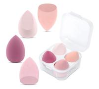 Esponja Maquillaje, 4 Piezas Esponjas Desmaquillantes, Húmedo y Seco, 4 Colores Beauty Blender, Esponjas de Maquillaje Para Base de Maquillaje, para la Mayoría de Cosméticos
