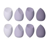 Esponja Maquillaje, 8 Piezas Esponja Para Bases, Polvos Líquidos, Etc - 3 Formas Disponibles (Morado)