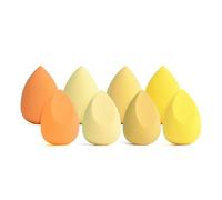 Esponja Maquillaje, 8 Piezas Esponjas Beauty Blender Húmedo y Seco, Esponja de maquillaje lavable sin látex, Esponja de belleza suave, para Base, Crema BB, Líquido, Protector Solar, amarillo