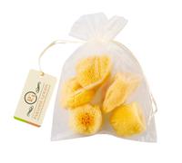 Esponja natural de lana de mar amarilla de 15 cm. Perfecta para el ba o, la ducha y el cuidado corporal. S per suave y no irrita la piel. Apta pa