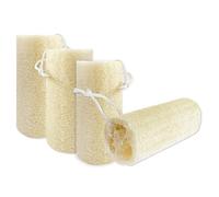 Esponja natural de lufa (4 unidades), exfoliante corporal natural de 5.9 pulgadas, 100% natural, limpieza de luffa marrón