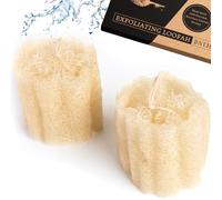 Esponja natural de lufa (paquete de 2) - Esponja exfoliante de lufa, un exfoliante corporal de lufa egipcia para ducha y baño, paquete de 2