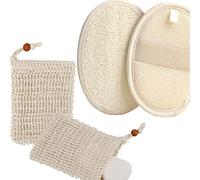 Esponja natural de lufa y 2 bolsas de jabón de sisal para baño ducha espumante esponja de lufa cepillo para cerrar la piel