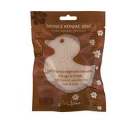 Esponja natural konjac Bebé cara y cuerpo 100% fibras vegetales 1 unidad (Blanco)