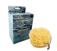 Esponja natural suave de color amarillo, esponja corporal de panal en una cuerda para baño y ducha, 100 % natural, orgánica, para hombres, mujeres, adultos, exfoliante, caja de regalo ecológica