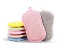 Esponjas Cocina Estropajos de Limpieza, 6 Piezas Esponja Cocina, esponjas de Limpieza de Cocina Duradera, Esponja de Cocina Duradera de Microfibra Que no Raya de Doble Cara para Cubiertos/Cocina