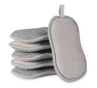 Esponjas Cocina Estropajos de Limpieza, 6 Piezas Esponja de Cocina Duradera de Microfibra Que no Raya de Doble Cara, Esponja de Limpieza Reutilizable para Cubiertos, Cocina