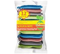 Esponjas Cocina Estropajos Esponjas de Limpieza para Fregar Esponja de fregado de Microfibra Que no Raya, de Doble Cara, para Fregar los Alimentos sucios o quemados Rebeldes en ollas,Platos.12piezas