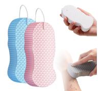 Esponjas de Baño Exfoliantes Mágicas para el Cuerpo 2026 - Esponja de Baño Exfoliante 3D Super Suave, Suave para la Piel y Reutilizable para Adultos y Niños (Rosa+Azul)