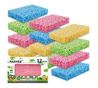 Esponjas de cocina de celulosa comprimida, biodegradables, no abrasivas, coloridas, para lavar platos, limpieza y manualidades divertidas para niños, paquete de 12 unidades