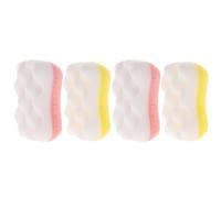 Esponjas de Ducha Exfoliantes para Limpieza Profunda, 4 Piezas | Tejido Esponjoso Tierno y Resistente, Masaje Delicado, Uso en Casa y Ducha, Formato Práctico Color Aleatorio
